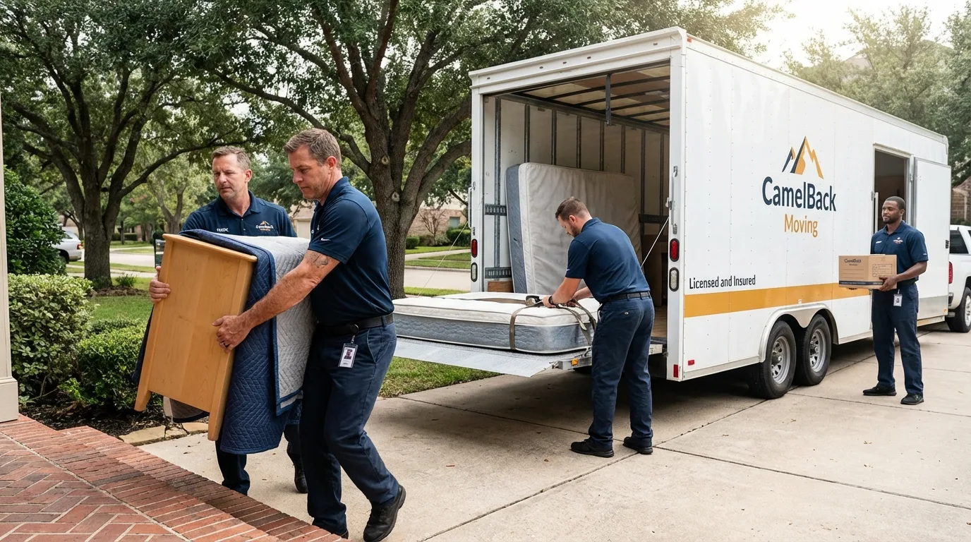 Crew loading residential truck for cross-state move from Carrier Mills, IL