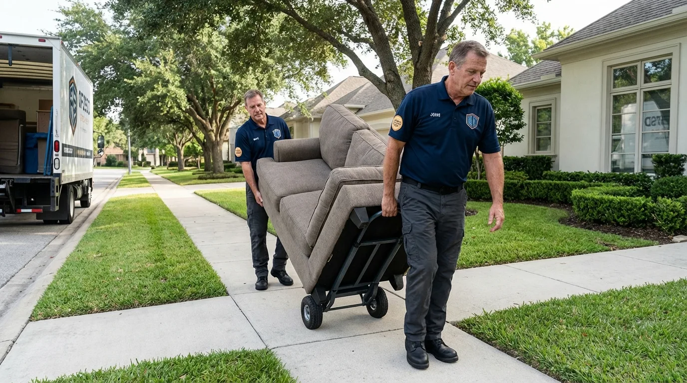 Local residential moving crew loading furniture in Carrier Mills, IL